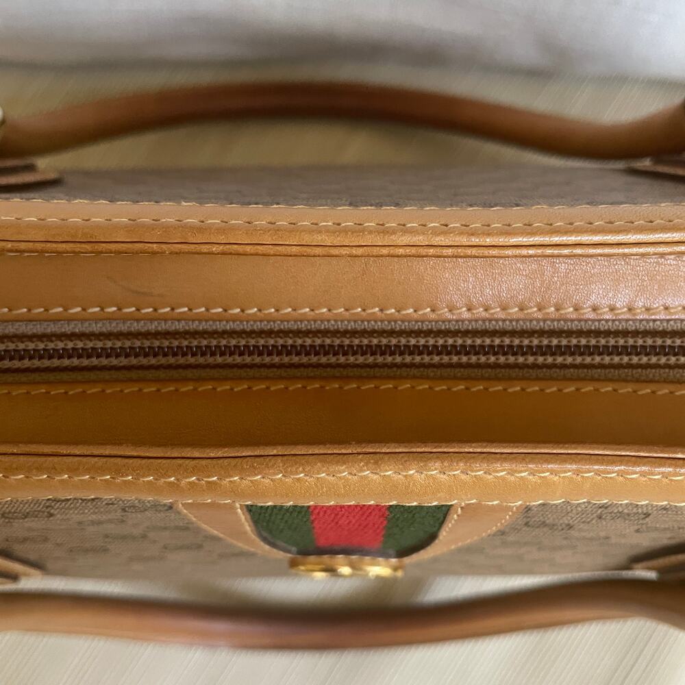 Gucci Vintage Micro GG Canvas Satchel | Web Stripe, Knight Charm Rare - Picture 12 of 16